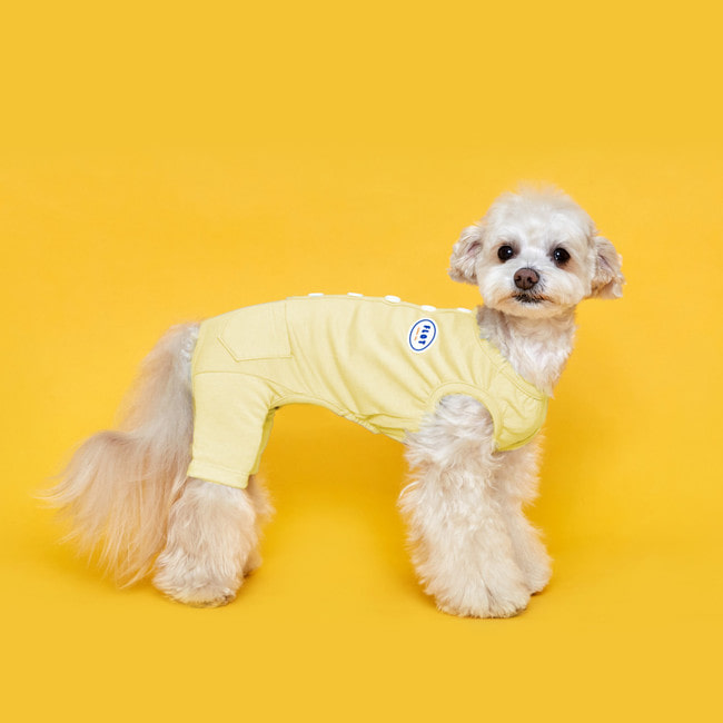 플로트 코지 민소매올인원 레몬 강아지옷